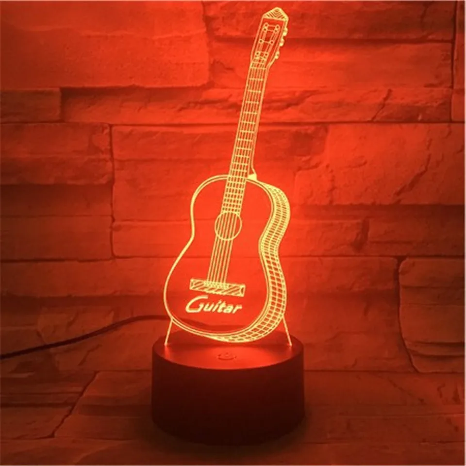 Новогодние подарки 3D USB led ночник гитара гостиная Настольная лампа гитарра настольная подарок для родителей