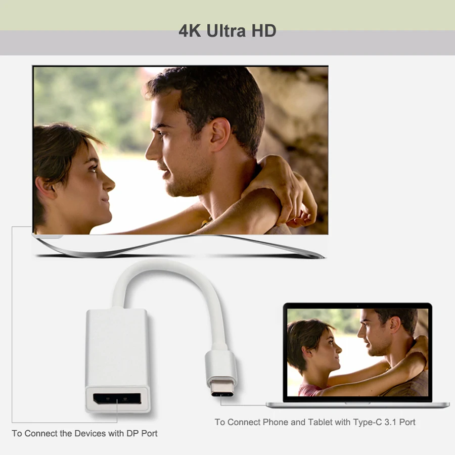 4K USB 3 1 Type C к DP кабель адаптер для MacBook DisplayPort Samsung Galaxy S9 Huawei Mate 10 Pro DP| |