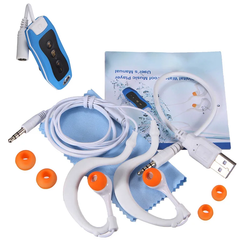 8GB MP3 Player Swimming Underwater Diving Spa + FM Radio Waterproof Headphones Orange | Электроника