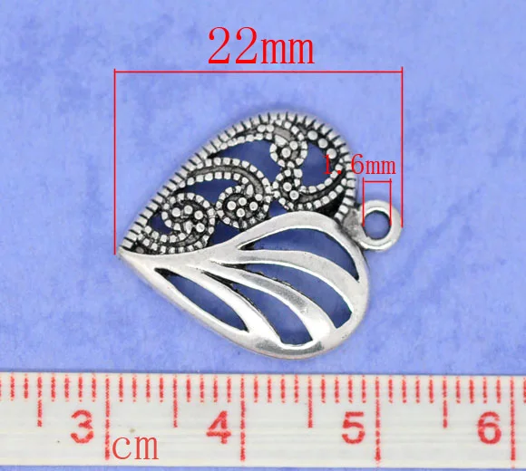 DoreenBeads 30 Серебряный цвет полые подвески в форме сердца 22x19 мм (B08736) Иу | Украшения и