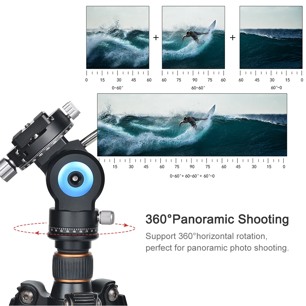 Головка монопода Andoer вращающаяся на 360 градусов-45 до + 90 градусов Регулировка угла