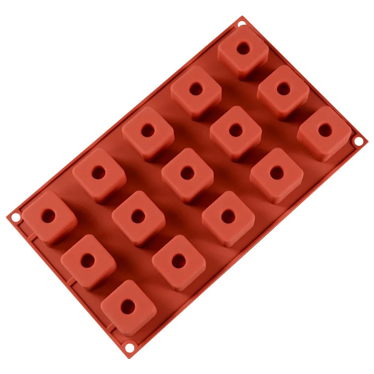 Случайный цвет 15 Holes вогнутая Пищевая силиконовая форма для печенья Форма