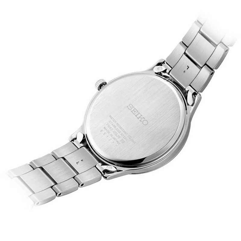 Мужские деловые кварцевые часы SEIKO 100% Оригинальные Водонепроницаемые с ремешком