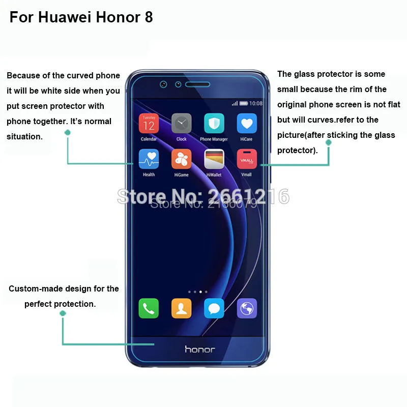 3 шт./лот новое твердое закаленное стекло 9H 2.5D для защиты экрана Huawei Honor 8 Honor8 5 2 &quot