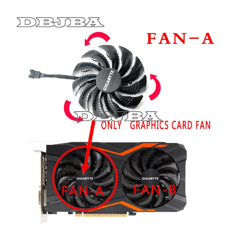 Кулер для видеокарты Gigabyte GeForce GTX 1050 Ti RX 480 470 570 580 1060 G1 88 мм | Компьютеры и офис