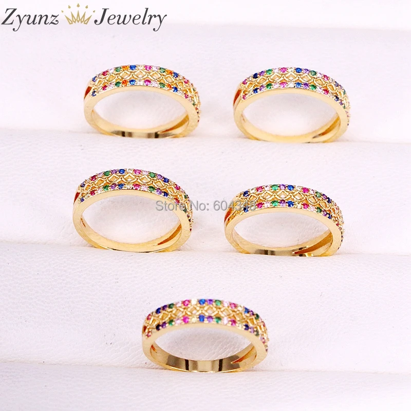 5PCS ZYZ338-0193 Shining CZ Rings for Women Romantic Ring 2019 Luxury Design Delicate Gift Fashion Jewelry Femme | Украшения и