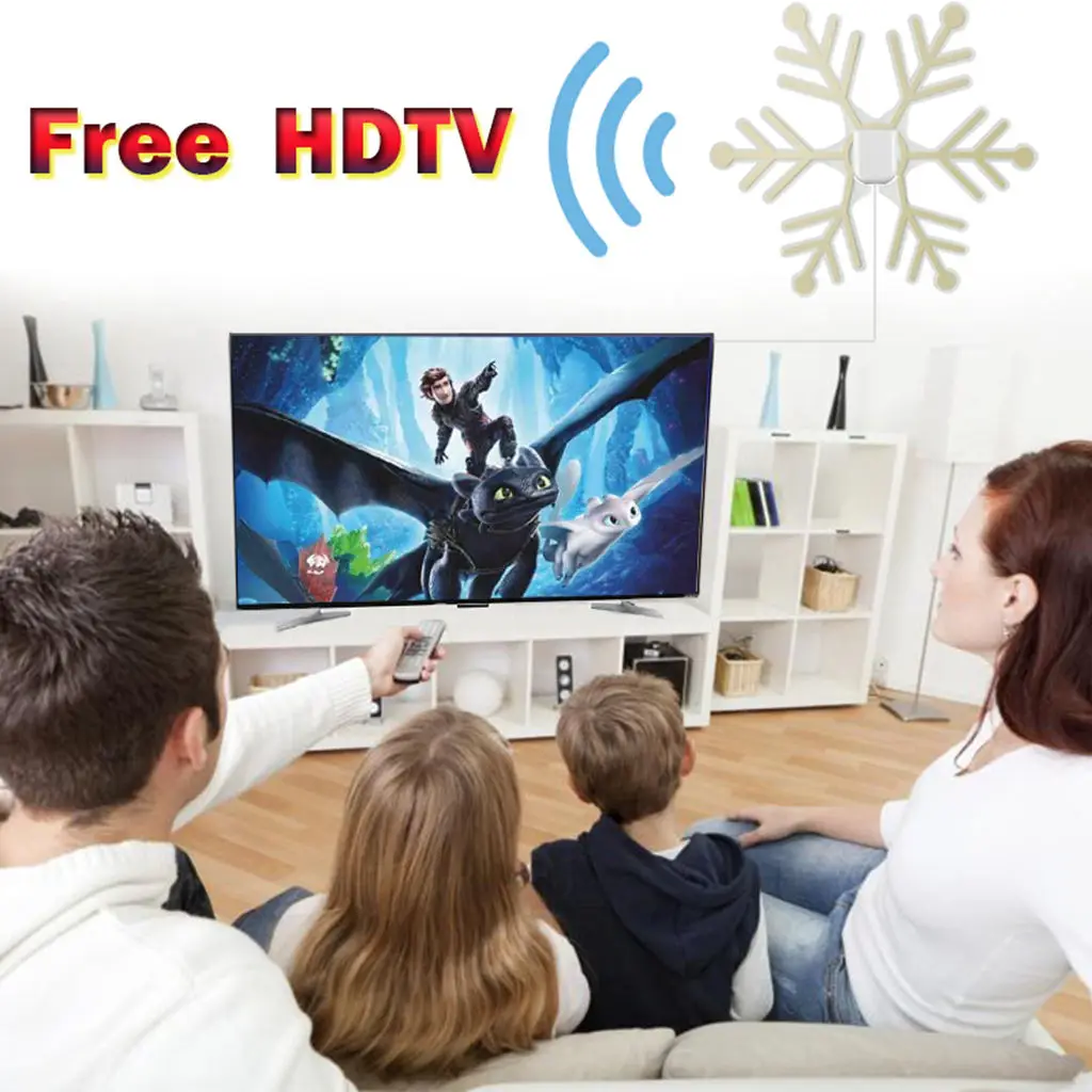 Топ 80 миль 1080P Внутренняя цифровая ТВ антенна Приемник сигнала Усилитель радиус