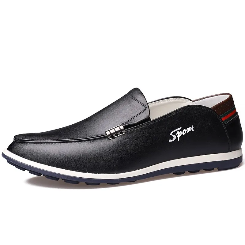 ZHENGOU Men's shoes summer leather beanie men's business casual Korean style fashionable dress one foot pedal 6605 | Обувь