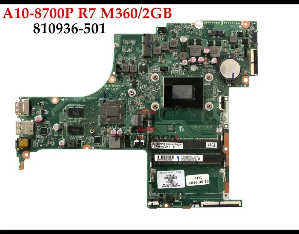 Высокое качество 810936 501 DA0X21MB6D0 для ноутбука Pavilion 17 G серии Материнская плата A10 8700P