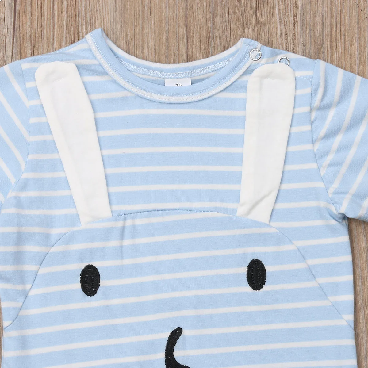 3D Cartoon Baby One-pieces Newborn Boy Girl Rompers Jumpsuit Short Sleeve Cotton Playsuits Kids Striped Clothes | Детская одежда и