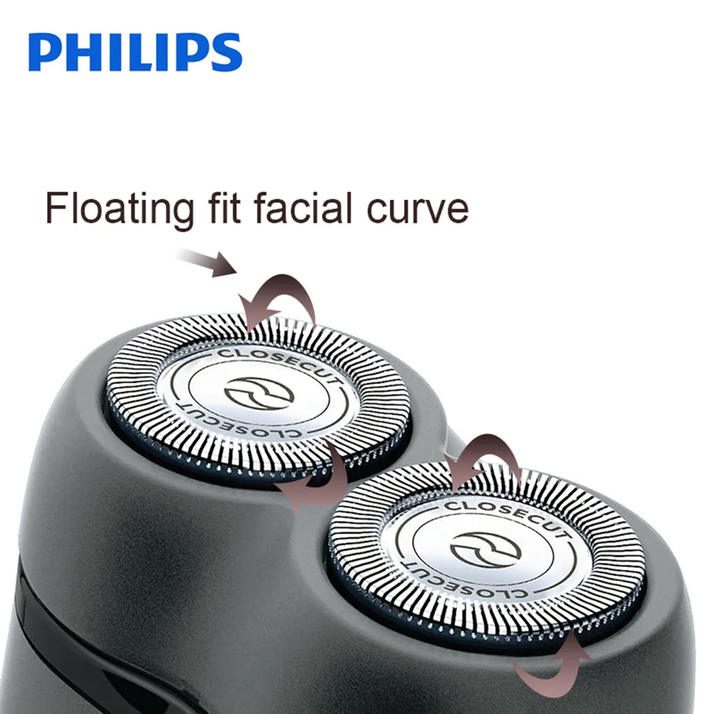 Электробритва Philips PQ206 с двумя плавающими головками для слежения за контуром лица для мужчин, станок для бритья бороды, бритва с двумя лезвиями