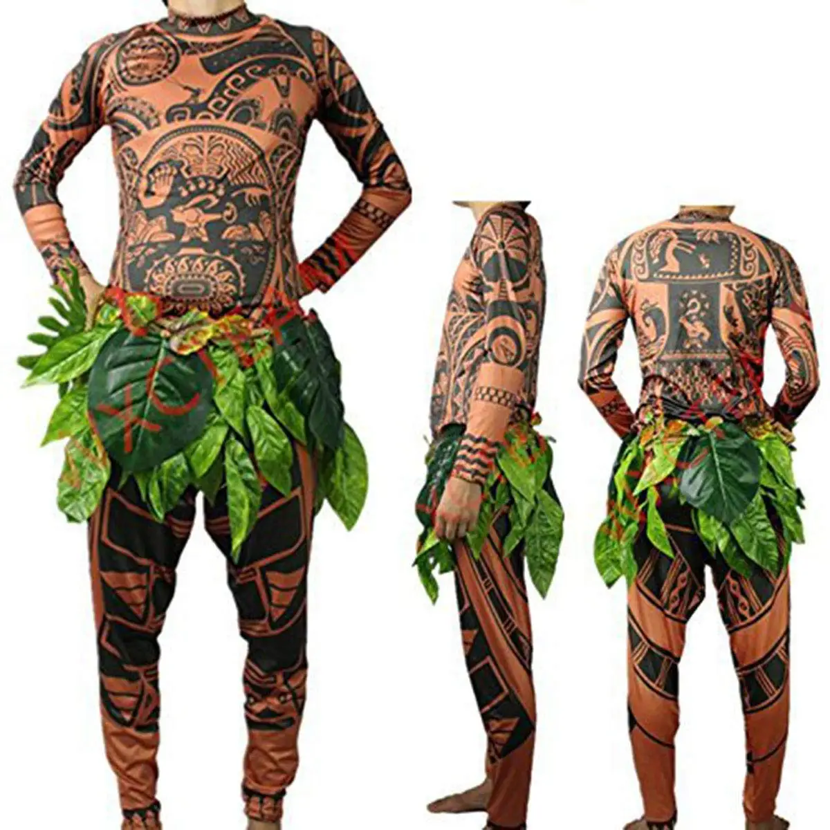 Моана и Maui костюм с принтом татуировок для особых случаев вечевечерние НКИ на
