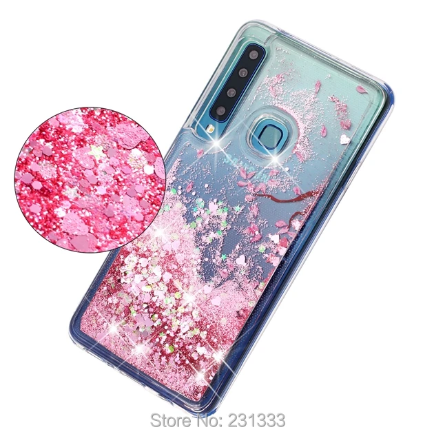 Мягкий блестящий чехол C-ku из ТПУ с жидким зыбучим песком для Samsung Galaxy A9 2018 A7 J6 S10 PLUS