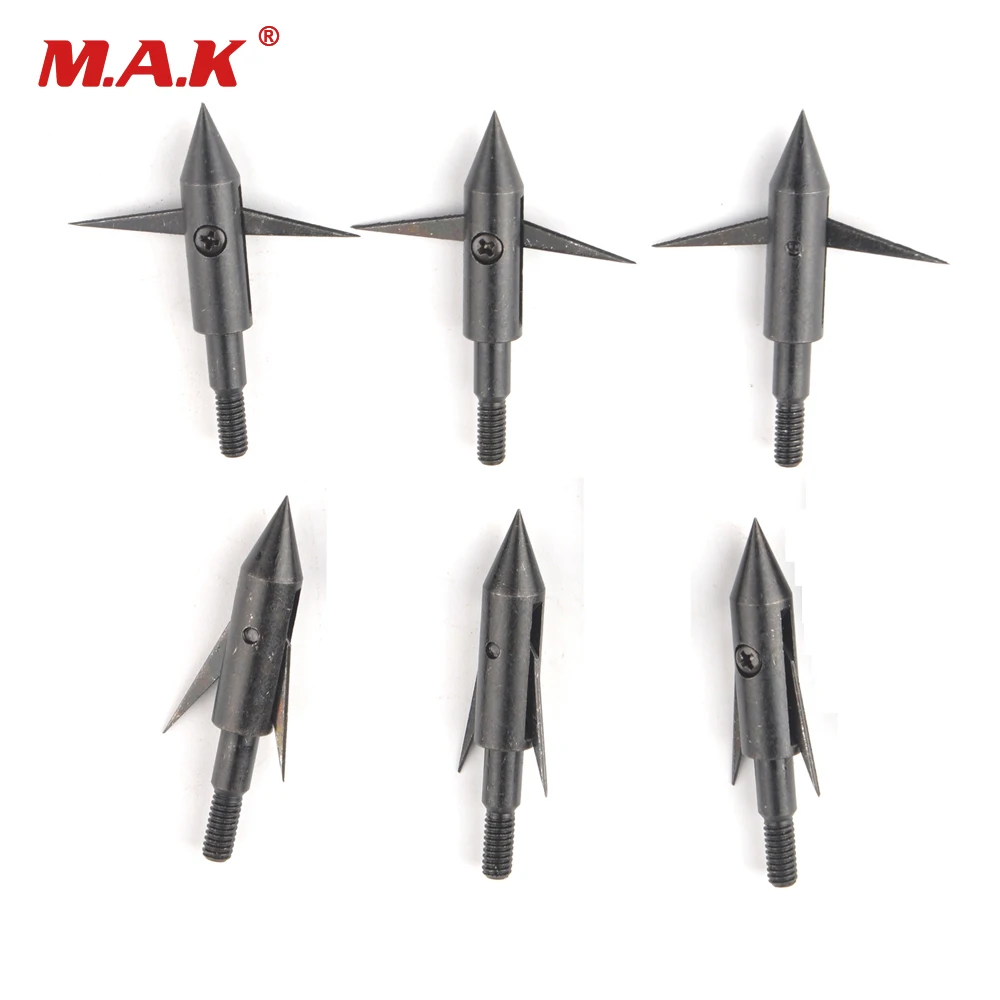 

6/12 шт. арбалет Стрела Наконечник 100 зерна Нержавеющая сталь 2 фиксированные лезвия для стрелы стрельба из лука охота стрельба