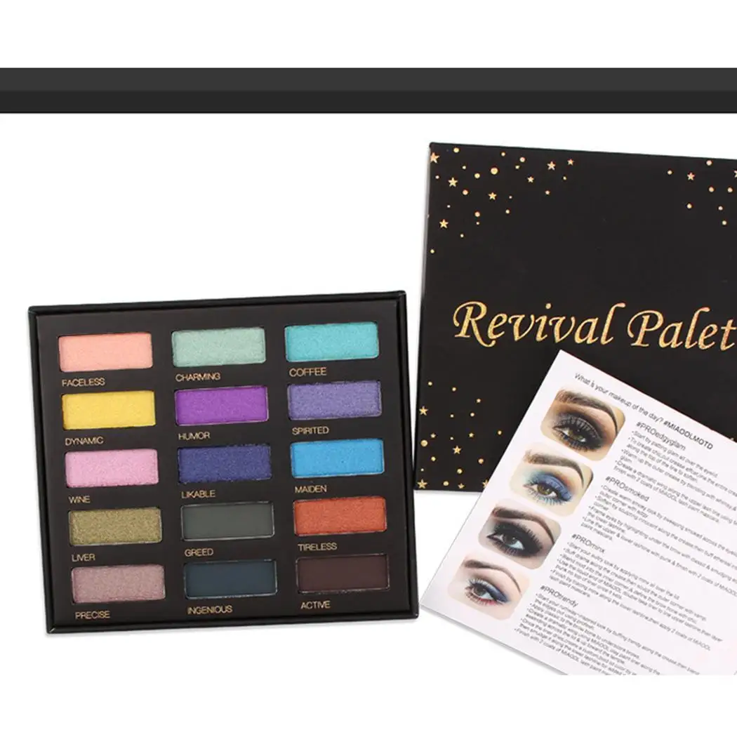 Waterproof Sparkle Glitter Shimmer Glow Pearly 113g Eyeshadow Revival Palette 3 Years 15 Colors 14.4g |