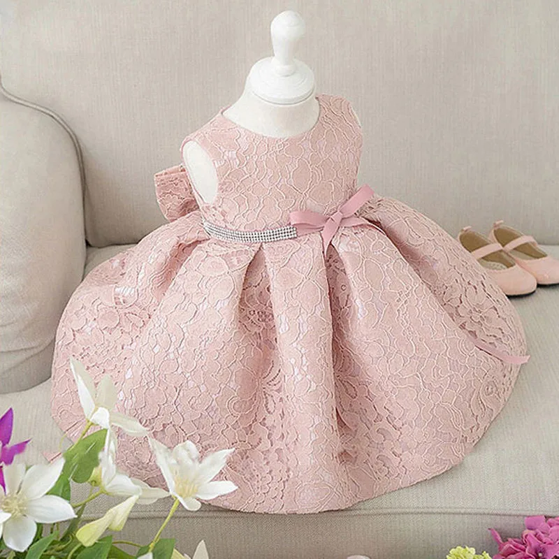 2019 Brand New Baby Girls Party Lace Tulle Flower Gown Fancy Bridesmaid Dress Sundress Girl Little Princess Tutu |