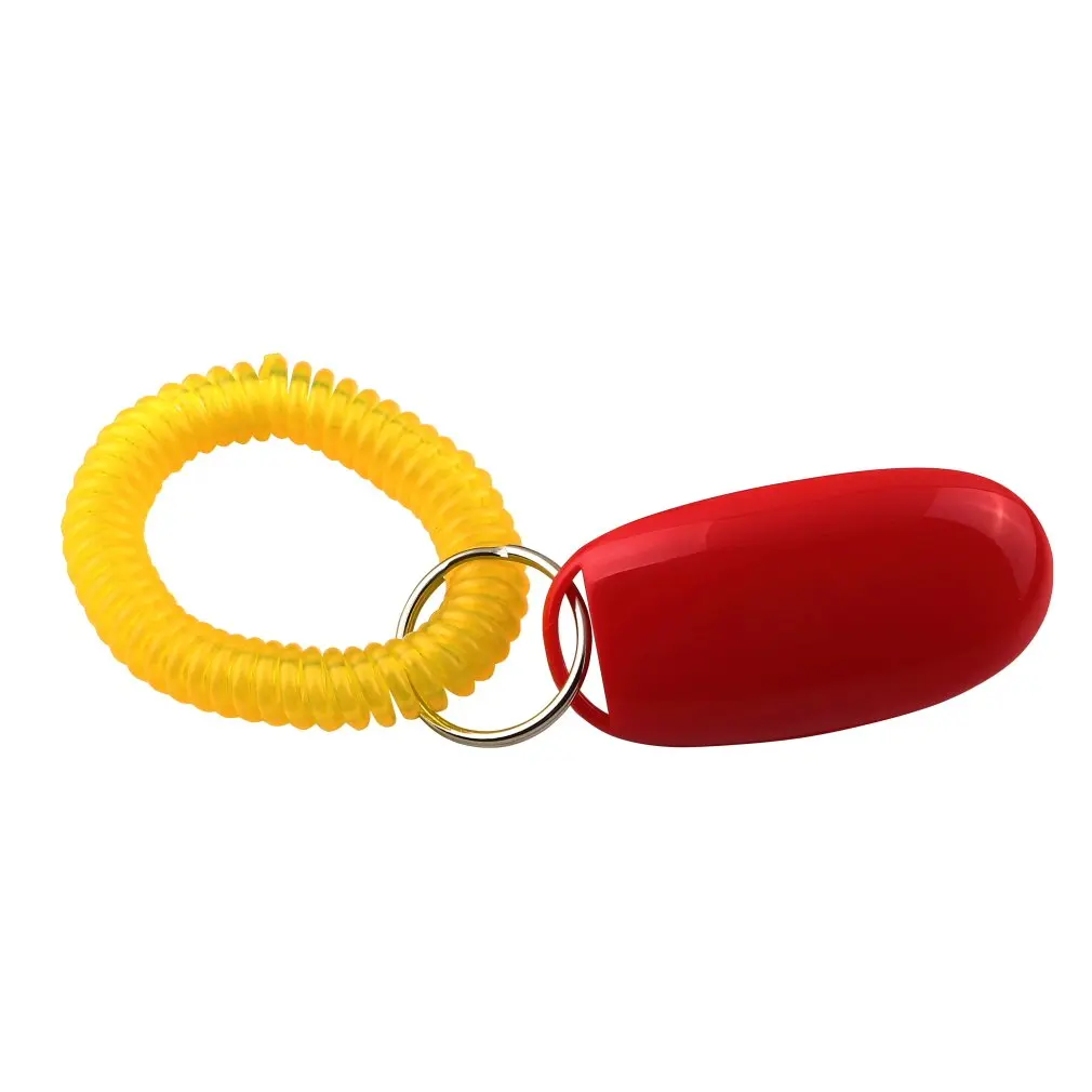 

Dog Pet Click Clicker Training Obedience Agility Trainer Aid Wrist Strap