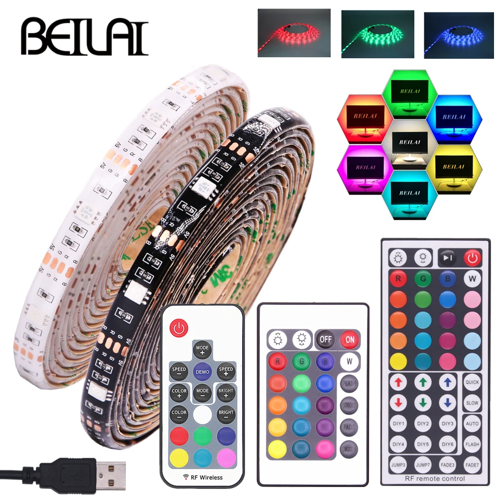 DC5V USB СВЕТОДИОДНЫЙ светильник 5050 RGB гибкий 1 м 2 ТВ фоновый ing светодиодный клейкий