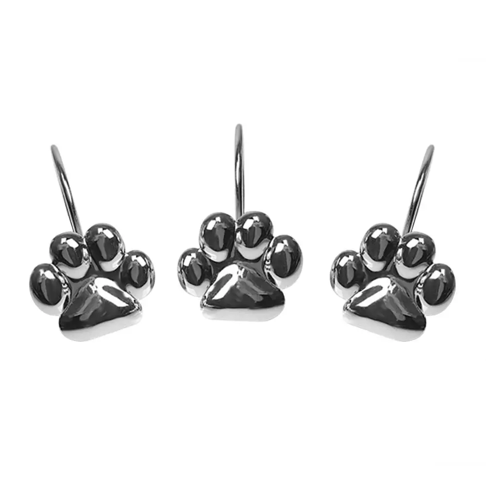 12 шт. крючки для занавесок в форме милого медведя лапы ванной и душа