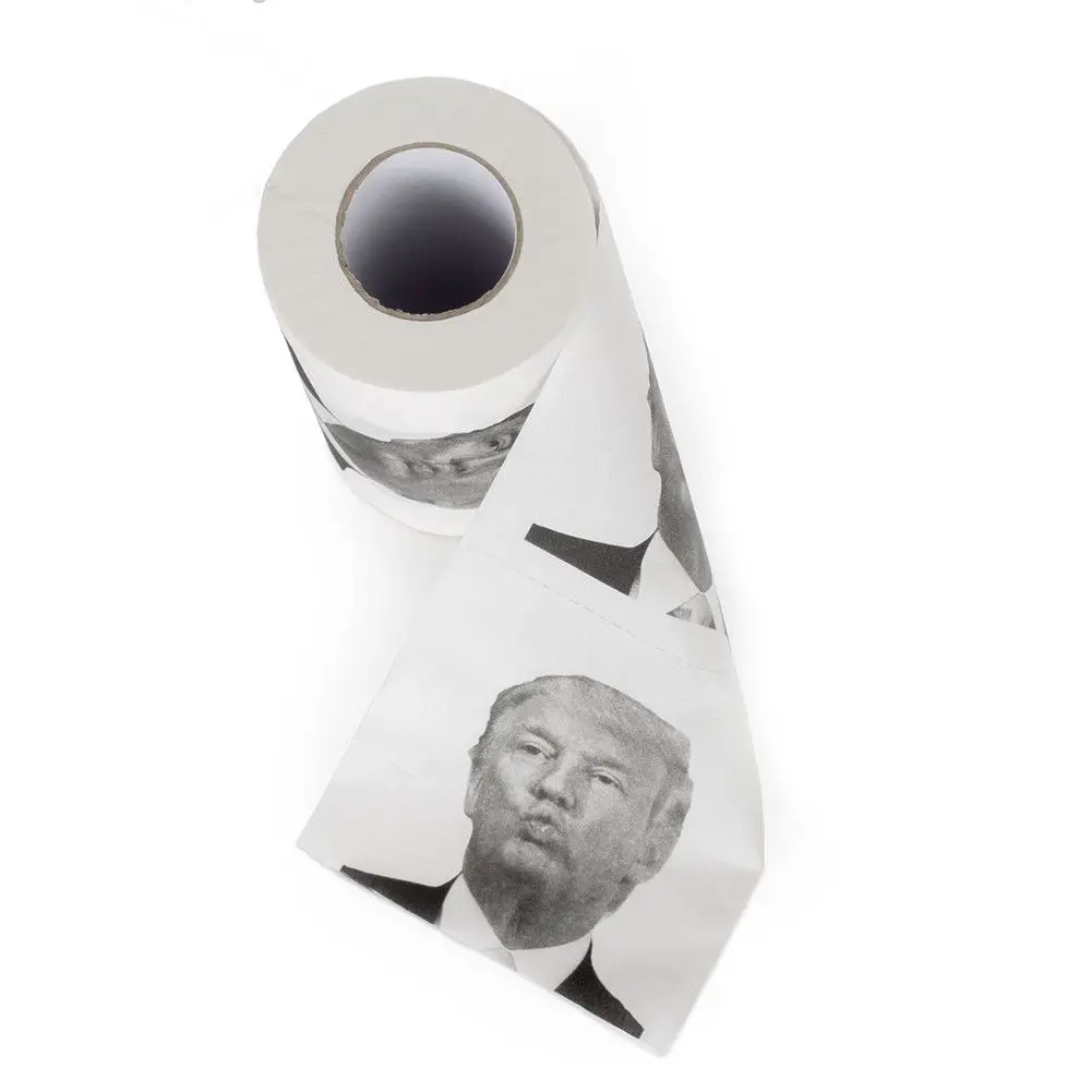 Новинка забавная туалетная бумага Дональд Трамп рулон туалетной бумаги Мягкая