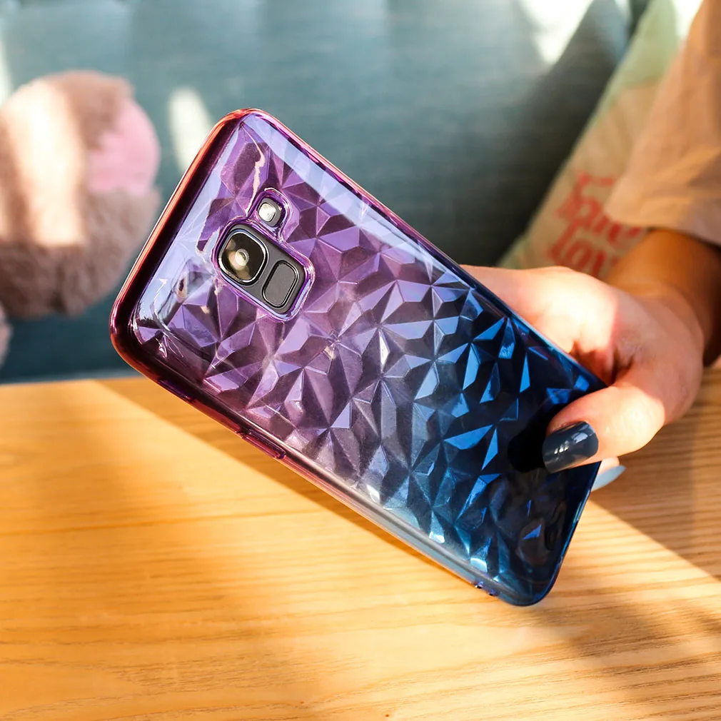 Силиконовый чехол для телефона samsung Galaxy J6 A8 2018 A5 2017 A6 J4 градиентный прозрачный из