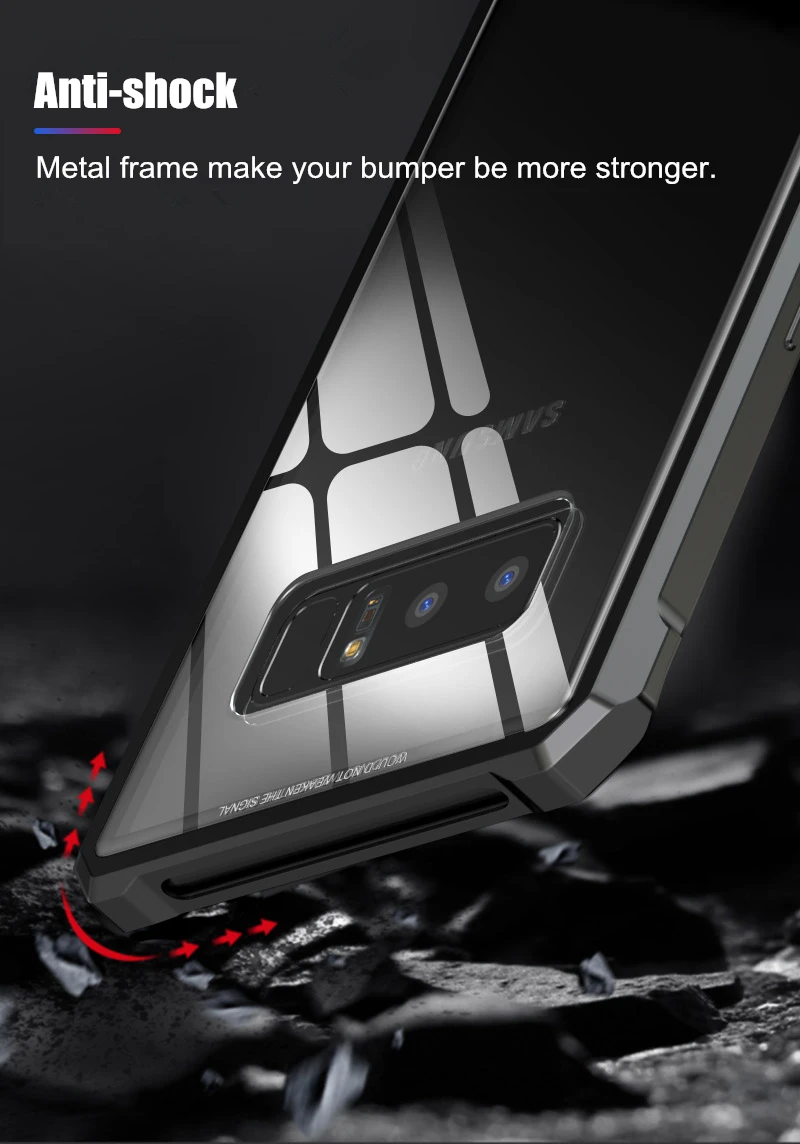 Для samsung S9 S8 Plus Note9 бампер Note 9 8 алюминиевая металлическая рамка с прозрачным