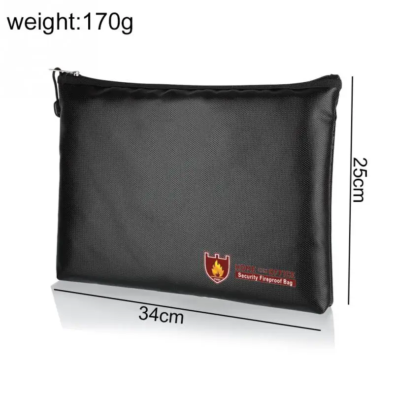 

Security Fireproof Briefcase Valuables Bag Zipper Closure Document Bag Waterproof Envelope Pouch Silicone Fiberglass Cloth #16