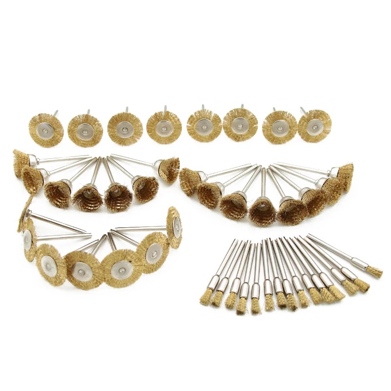 45 шт. щетка из медной проволоки полировки колеса с хвостовиком для роторный