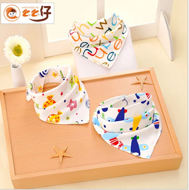 1Pcs Baby Kid Cotton Bandana Bibs Feeding Saliva Towel Dribble Triangle Set Pinafore Printed Burp Cloths | Детская одежда и обувь