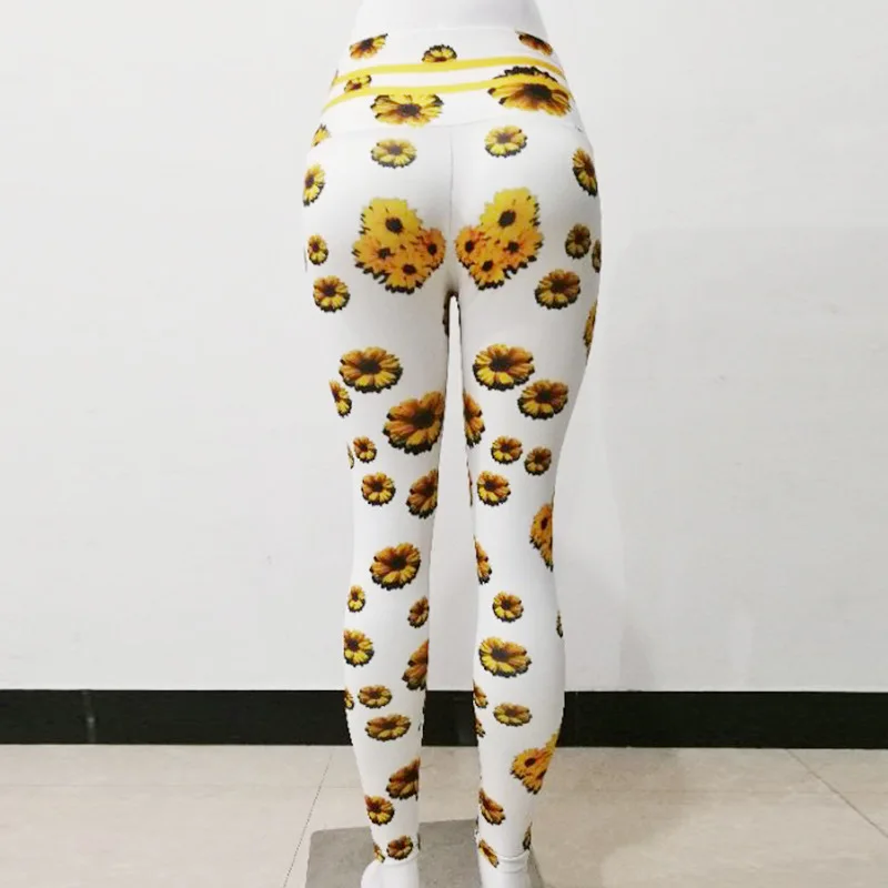 New Sexy Training Women's Sports Yoga Pants Floral Print Leggings Elastic Gym Fitness Workout Running Tights Compression Trouser