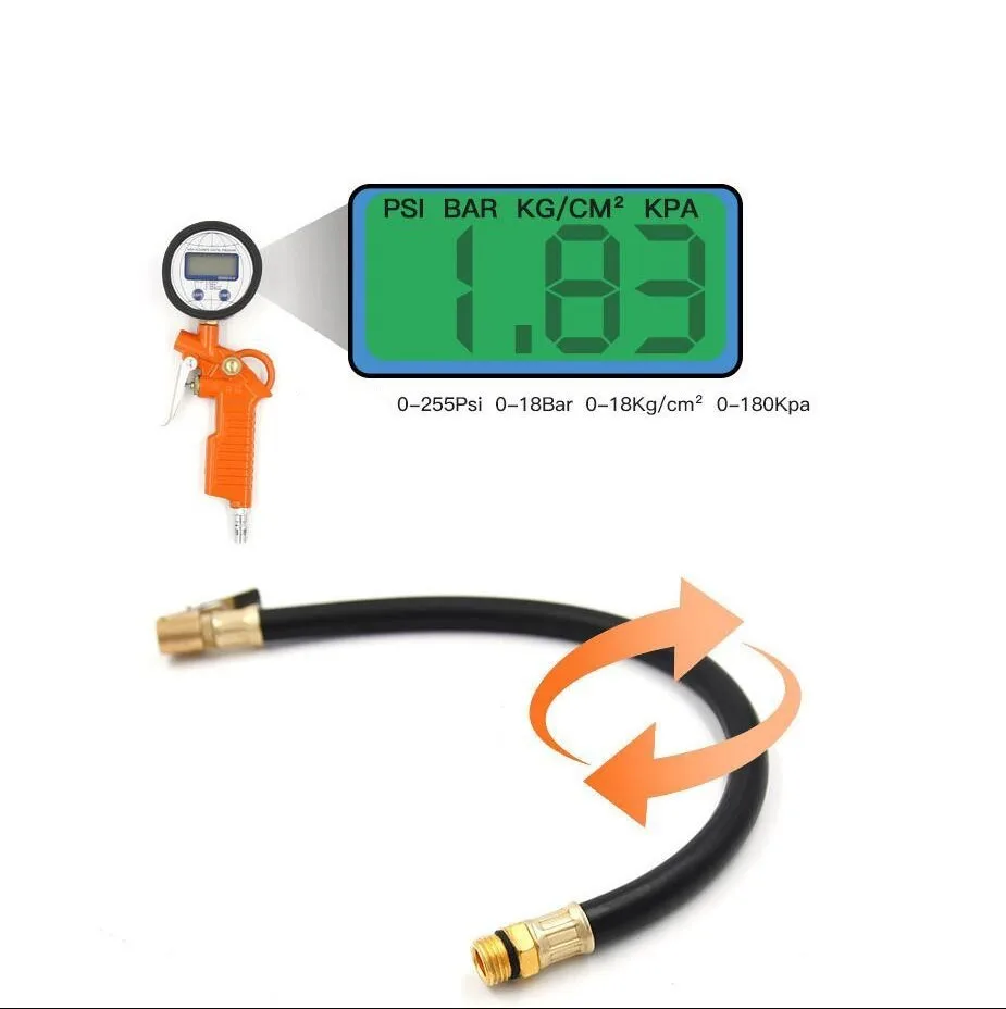 FINDER 255psi пневматический пистолет металлические шиномонтажные манометры таблица шин для авто Пневматика инструменты для накачивания шин пистолет