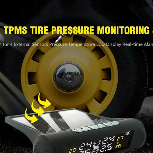 Winseeker TPMS беспроводной Встроенный солнечный ЖК-дисплей автоматическое выключение