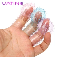 vatine 3pcsset barbed finger sleeve spike glove clitoris stimulator g spot massage adult sex toys for women finger gloves