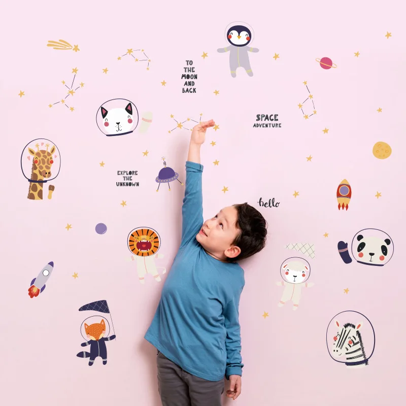 Zollor космические животные Explorer DIY наклейки на стену Ins звезды Dreamer прекрасный дом