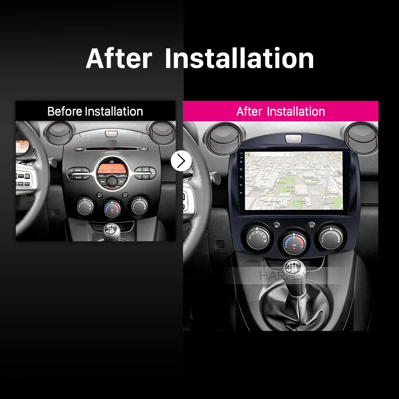 Harfey Android 8 1 9 &quot2Din автомобильное радио для MAZDA 2/Jinxiang/DE/третьего поколения 2007 2014 GPS