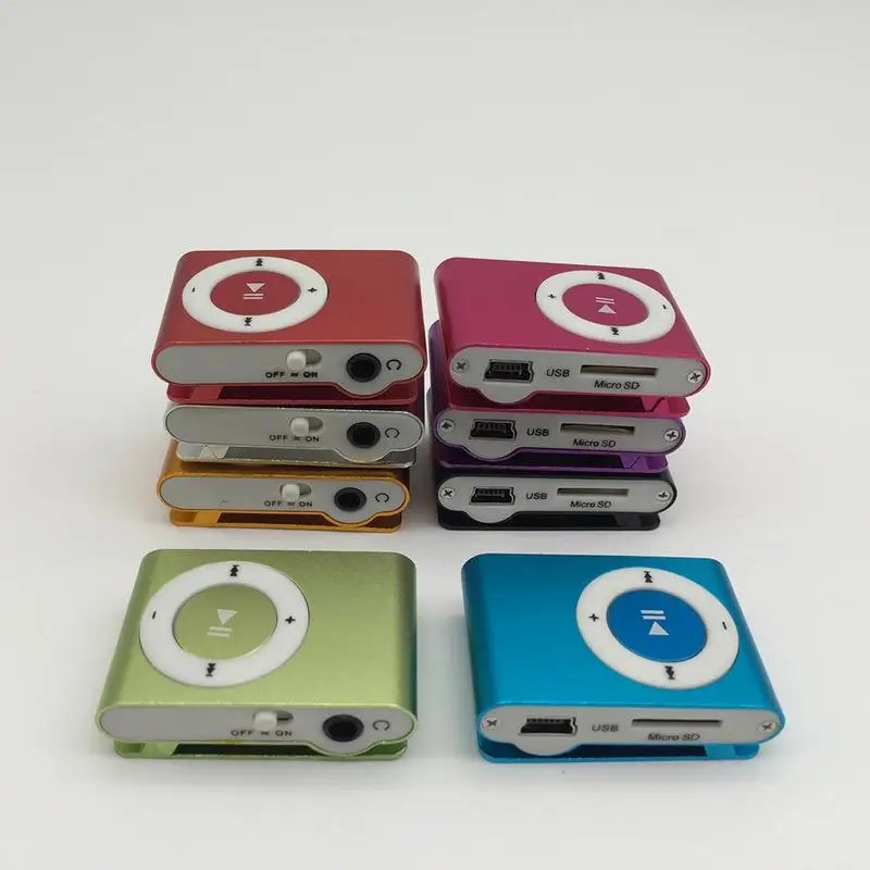 Новинка большая акция портативный mp3 плеер зеркальный металлический мини клип