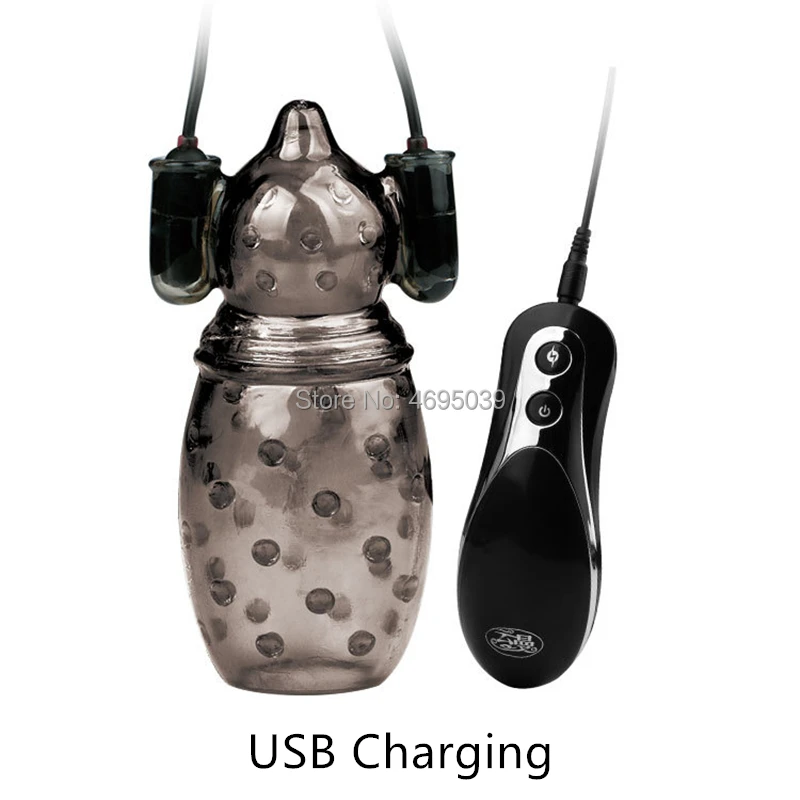 Устройство для массажа мужского полового члена с 2 колпачками Мужской