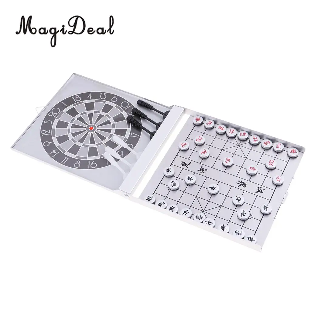 MagiDeal 2 в 1 портативный мини магнитный китайский Шахматный набор шахматы XiangQi с