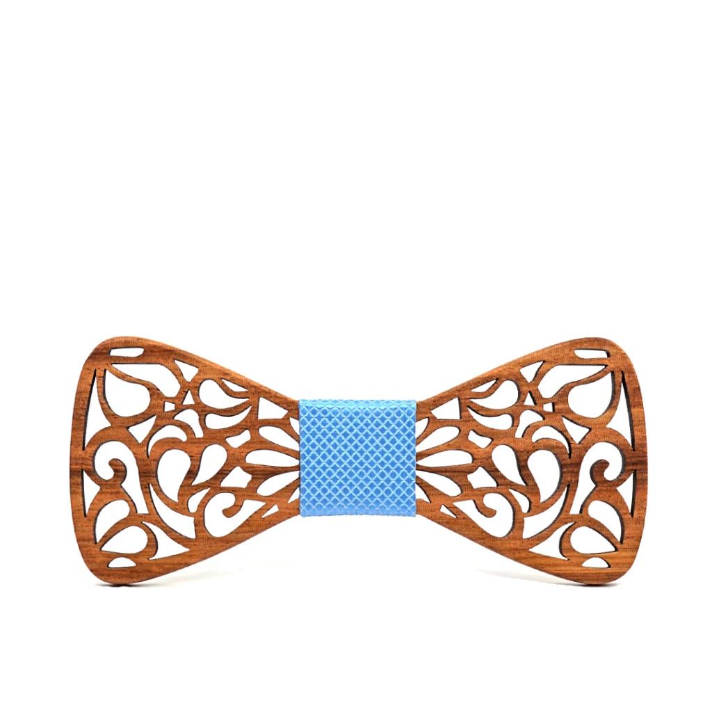 Деревянный полый галстук-бабочка с принтом зебры ручной работы винтажный