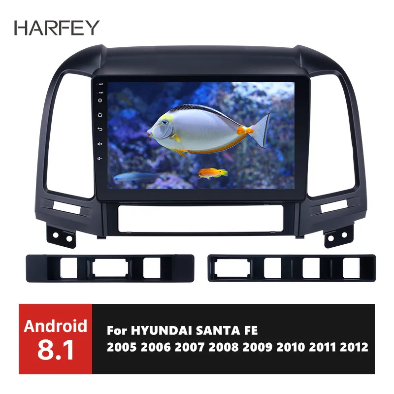 Автомагнитола Harfey мультимедийный плеер Android 9 0 дюймов GPS для HYUNDAI SANTA FE 2005 2006 2007 2008