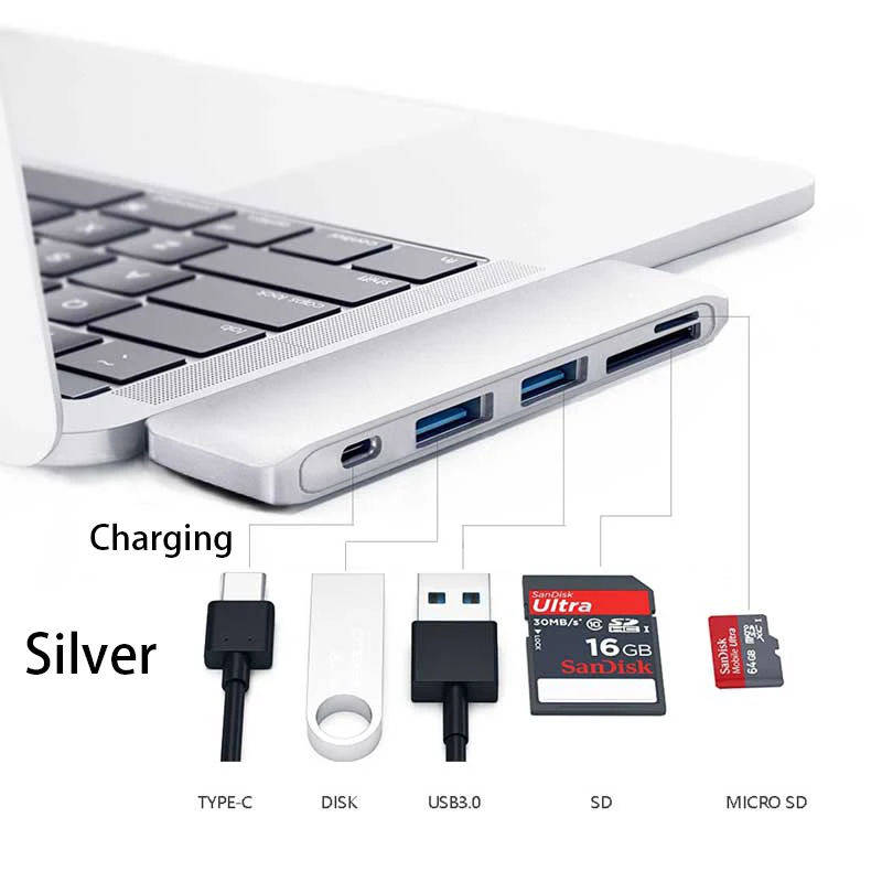 Usb type C концентратор Thunderbolt 3 адаптер USB Dongle Combo с 0 портами TF слот Micro SD карта для MacBook