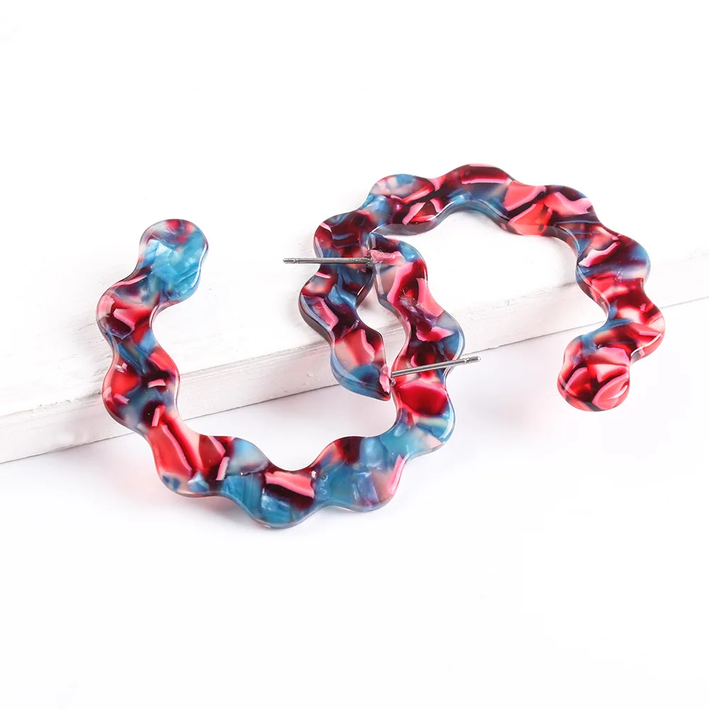 Модные красочные красивые серьги кольца геометрические с буквами для