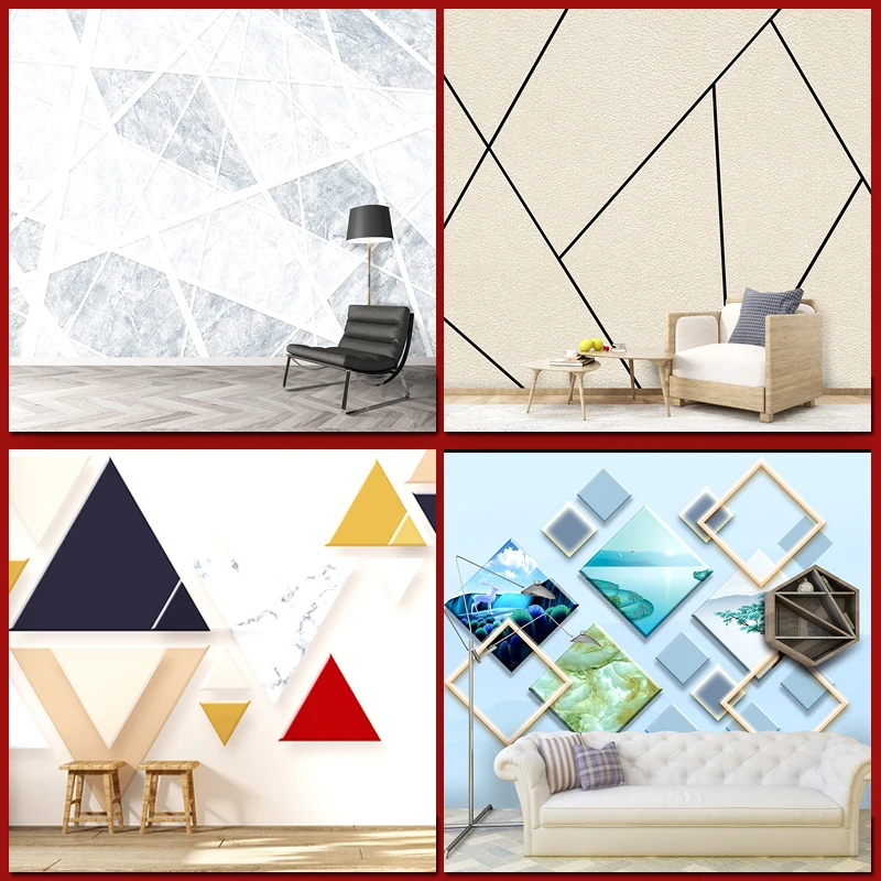 

Benyue Custom 3d Wallpaper Modern Living Room Bedroom Fabirc Back Waterproof Geometric Pattern Wall Mural
