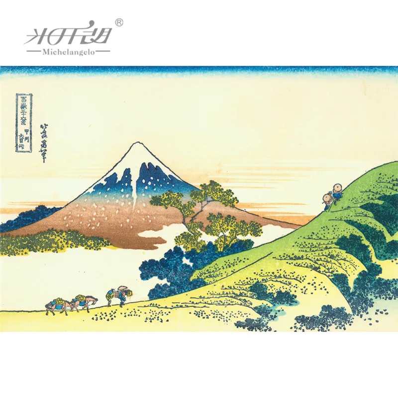 Микеланжело деревянный пазл Ukiyoe 36 видов на гору Fuji Inume Pass Koshu Province Hokusai обучающая