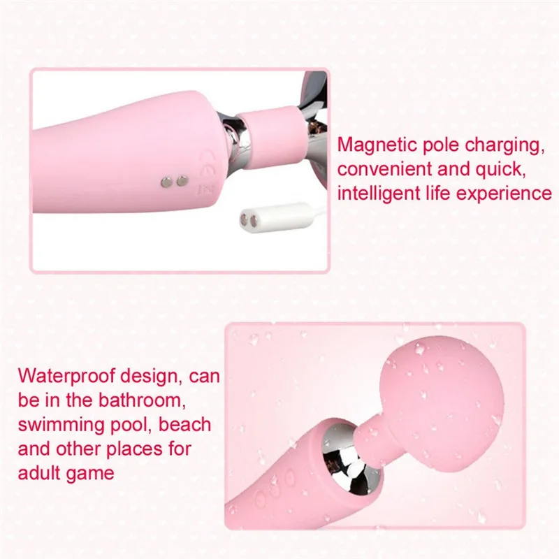 USB Перезаряжаемый двойной мотор Magic Массажная палка Стимулятор клитора