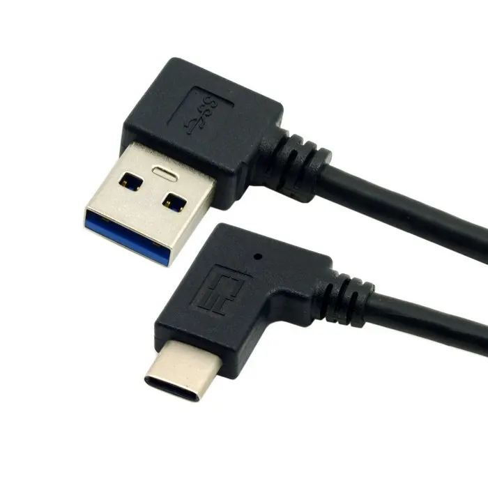 Реверсивный USB-кабель CYDZ 0 3 м USB-C угловой на левый угол 90 градусов кабель для