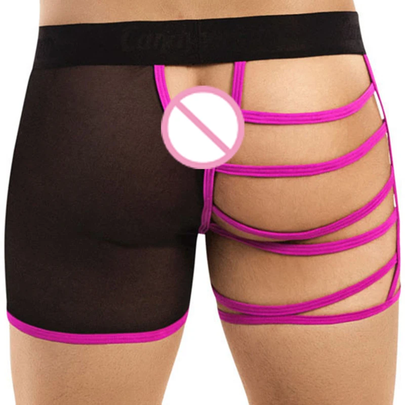 Сексуальное нижнее белье из ледяного шелка полупрозрачные трусы боксеры с