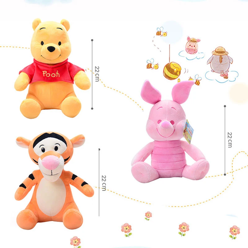 Disney плюшевые игрушки мультфильм дети Винни Пух Лило Пятачок мягкая безопасная