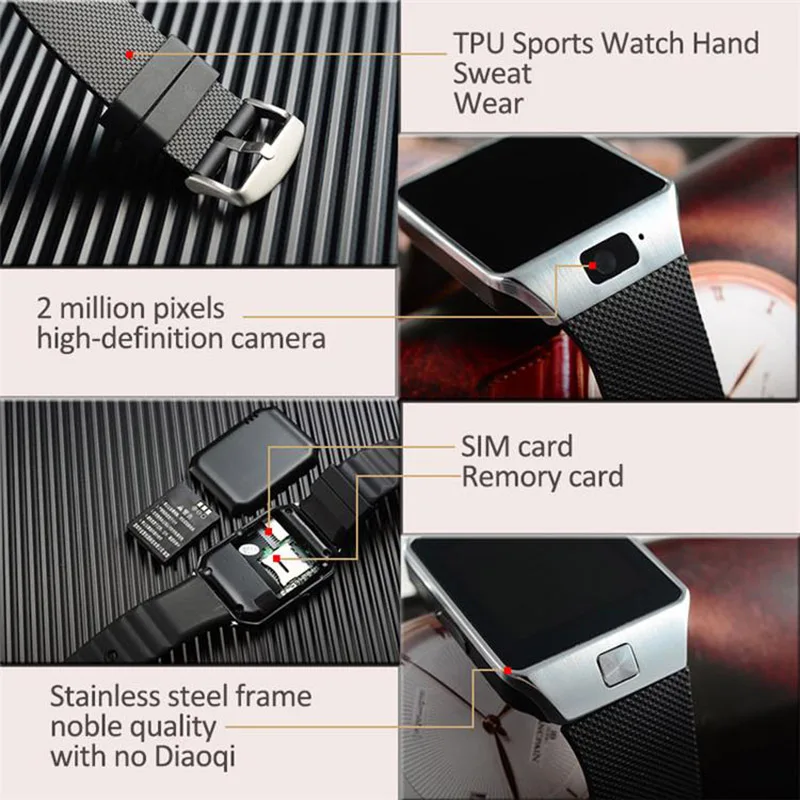 Новинка DZ09 умные часы для мужчин sim карта Bluetooth телефон спортивные звонки SMS