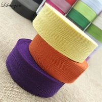 lshangnn 30mm width 100 cotton belt herringbone tape package cotton ribbon 50yards for handmade diy cloth accessories 27 colors